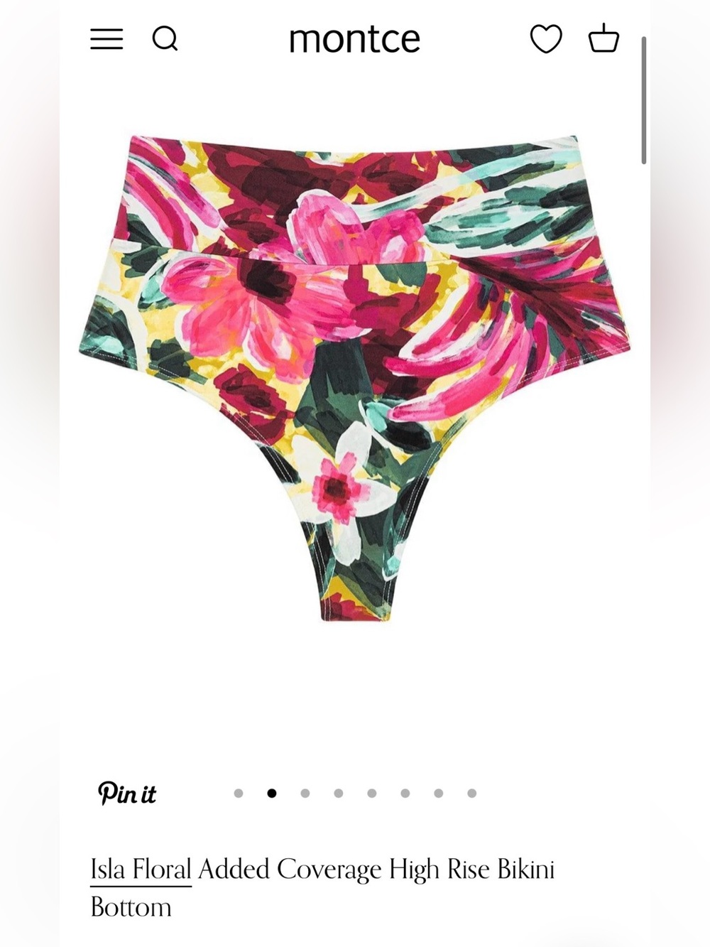 ISO Montce High-Rise Floral Bikini Bottom in Isla Floral LARGE